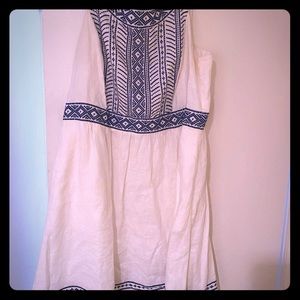 Land’s End Blue & White Summer Dress with Pockets!